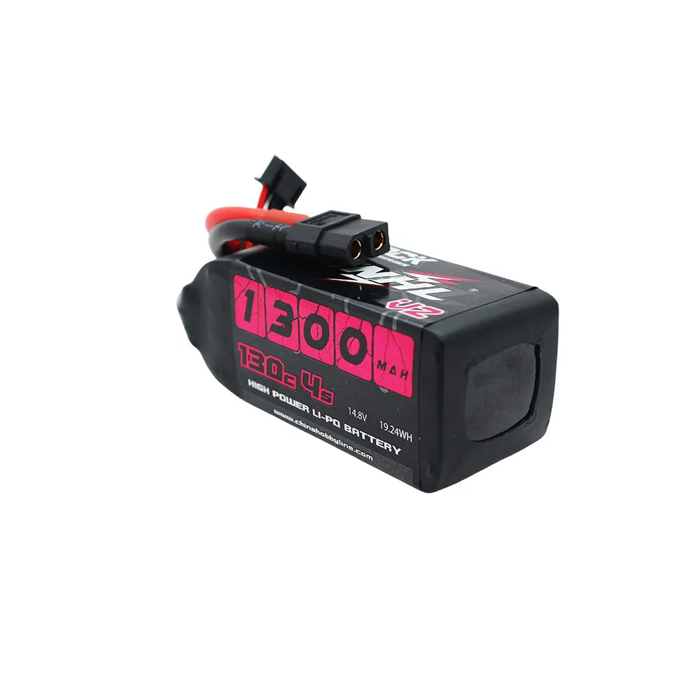 2 Packs CNHL Black Series V2.0 1300mAh 14.8V 4S 130C Lipo Battery with XT60 Plug - CA/UK Warehouse