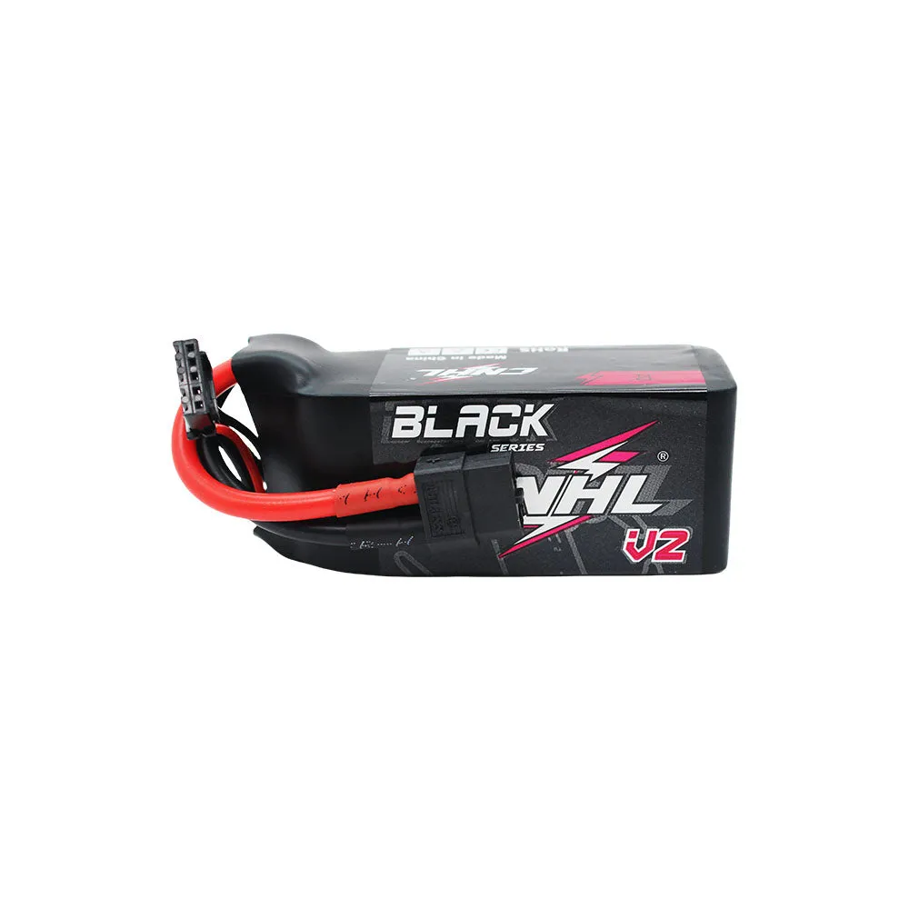 2 Packs CNHL Black Series V2.0 1300mAh 14.8V 4S 130C Lipo Battery with XT60 Plug - CA/UK Warehouse