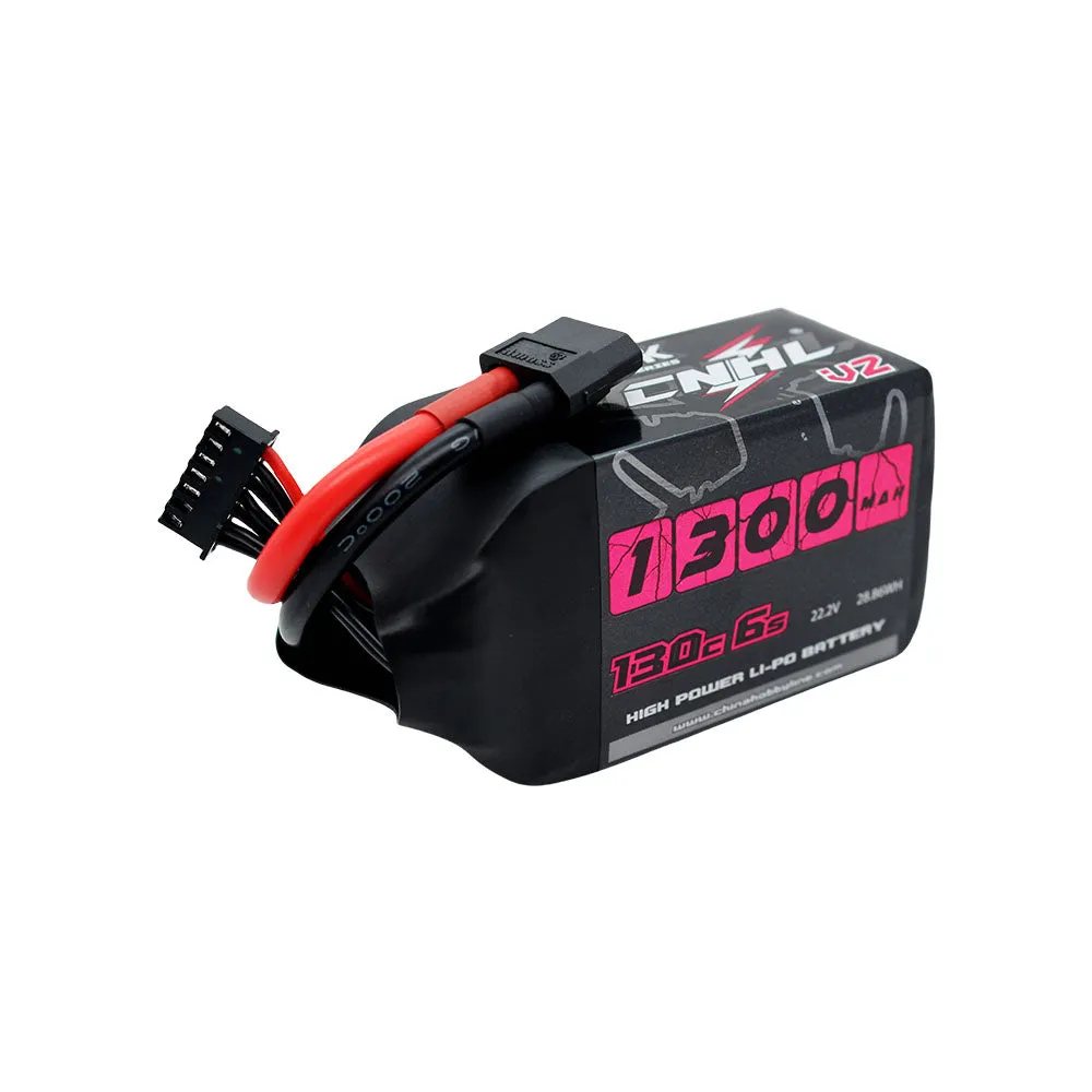 2 Packs CNHL Black Series V2.0 1300mAh 22.2V 6S 130C Lipo Battery with XT60 Plug