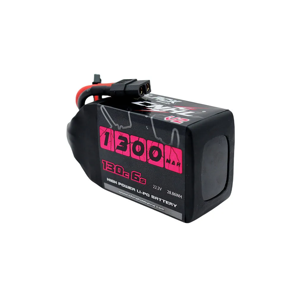 2 Packs CNHL Black Series V2.0 1300mAh 22.2V 6S 130C Lipo Battery with XT60 Plug