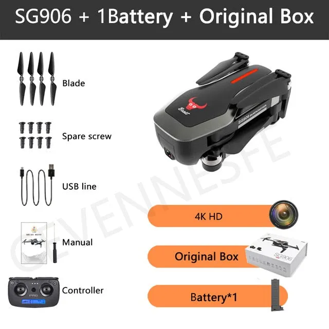 2020 NWE SG906/SG906 Pro 2 drone 4k HD mechanical 3-Axis gimbal camera 5G wifi gps system supports TF card drones distance 1.2km