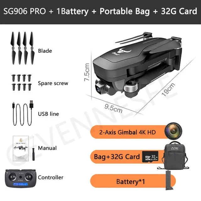 2020 NWE SG906/SG906 Pro 2 drone 4k HD mechanical 3-Axis gimbal camera 5G wifi gps system supports TF card drones distance 1.2km