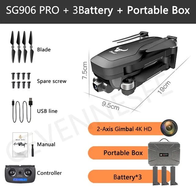 2020 NWE SG906/SG906 Pro 2 drone 4k HD mechanical 3-Axis gimbal camera 5G wifi gps system supports TF card drones distance 1.2km