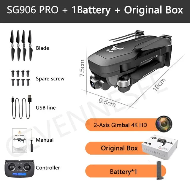 2020 NWE SG906/SG906 Pro 2 drone 4k HD mechanical 3-Axis gimbal camera 5G wifi gps system supports TF card drones distance 1.2km