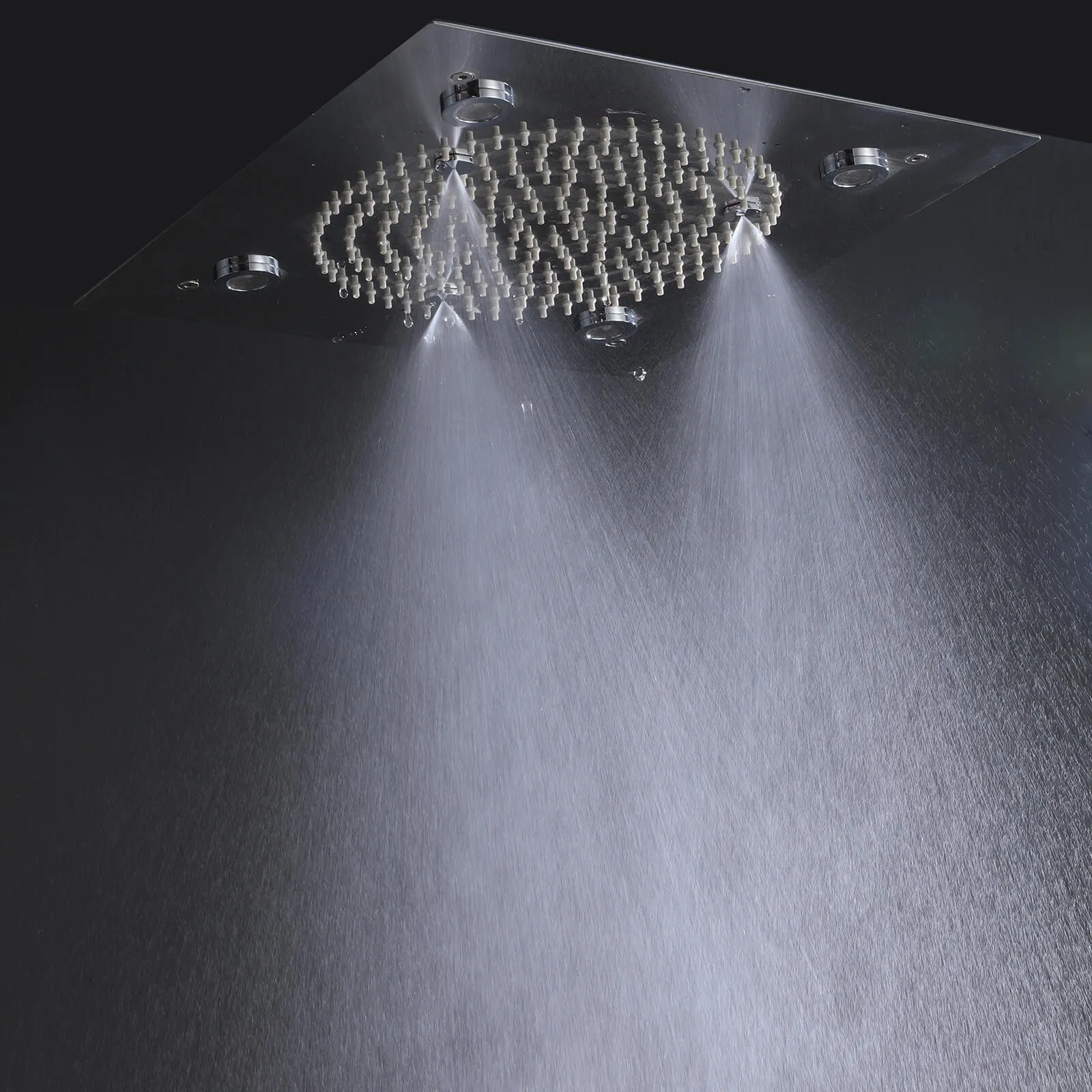 3 Function Large Shower System with Body Spray and LED Light Matte Black RB0815