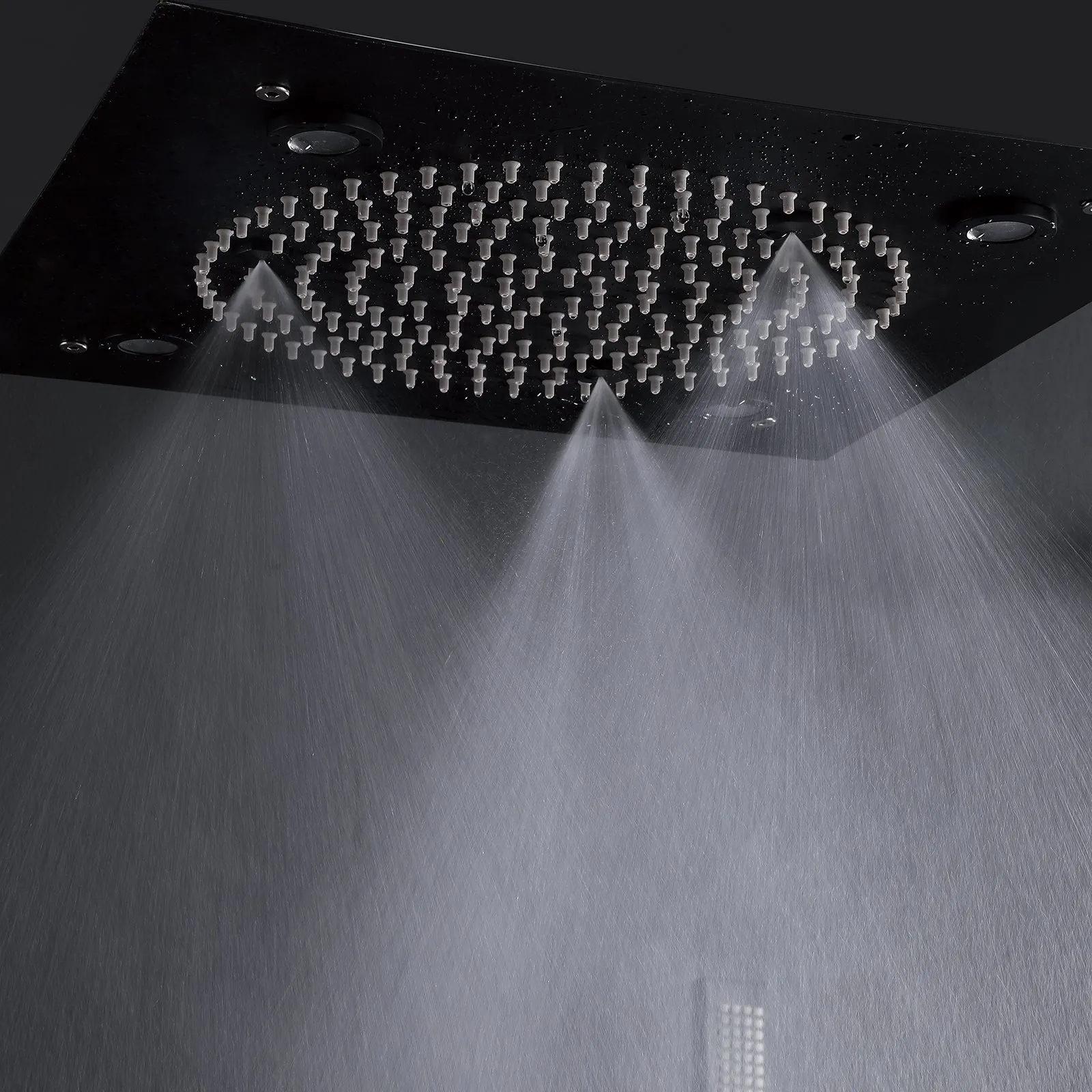 3 Function Large Shower System with Body Spray and LED Light Matte Black RB0815