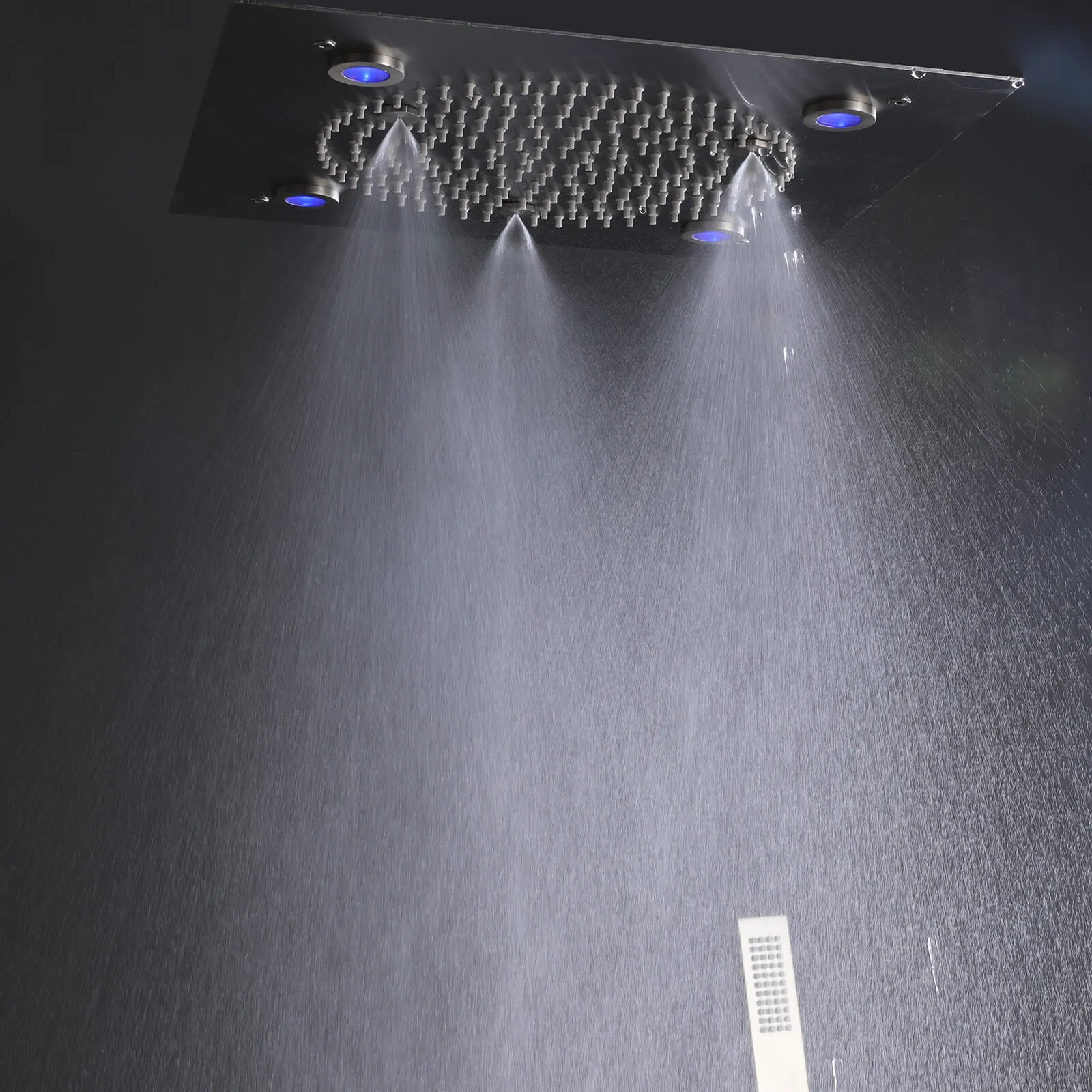 3 Function Large Shower System with Body Spray and LED Light Matte Black RB0815