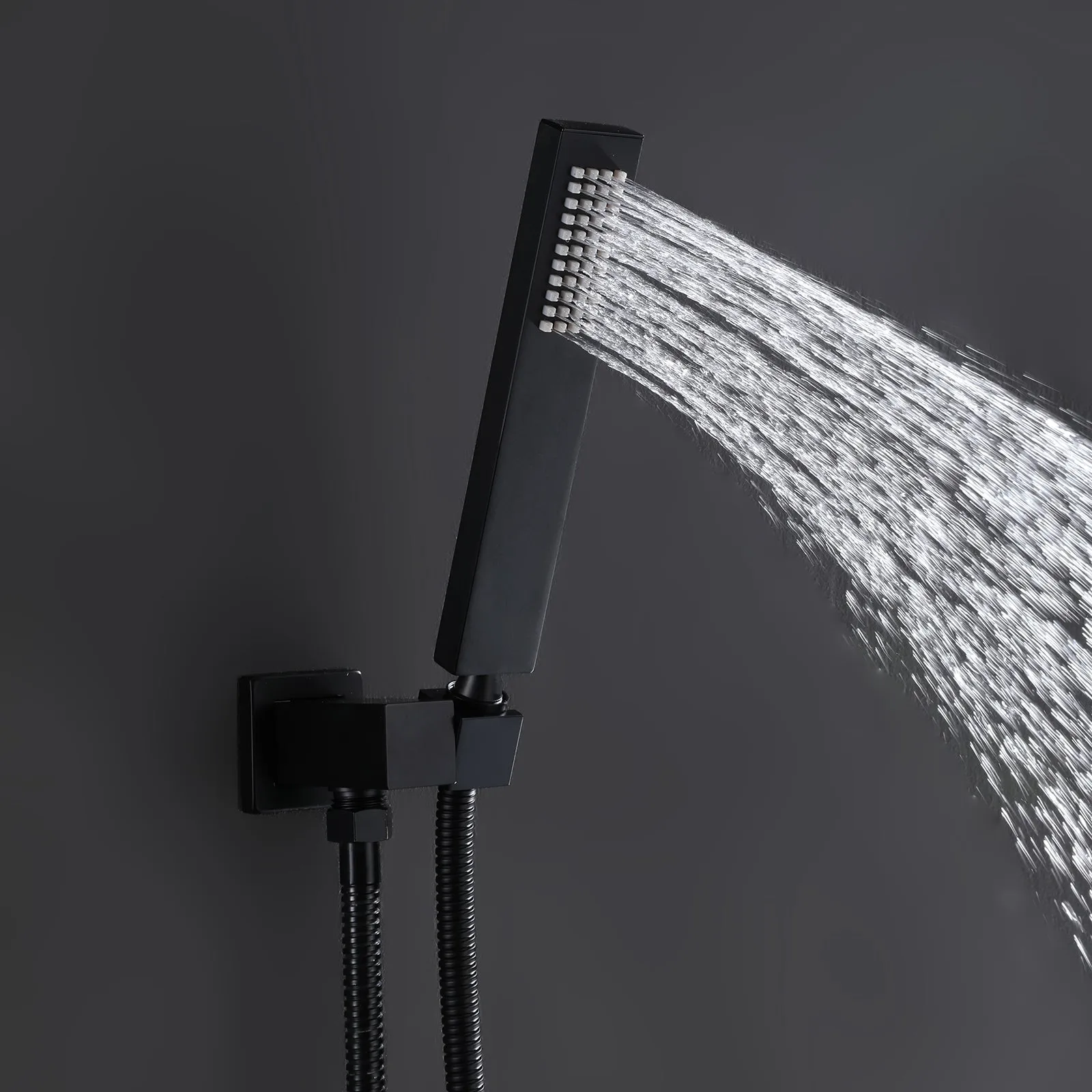 3 Function Large Shower System with Body Spray and LED Light Matte Black RB0815