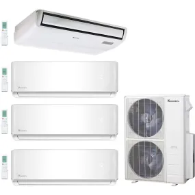4-Zone Klimaire 21.1 SEER2 Multi Split Wall Mount Floor-ceiling Air Conditioner Heat Pump System 12 12 12 24