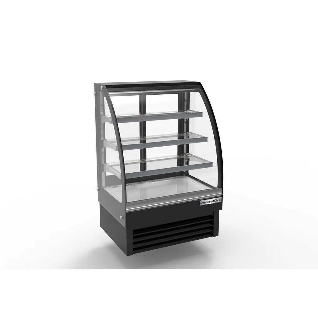 American Chef 35″ Curved Glass Floor Refrigerated Display Case DCC35