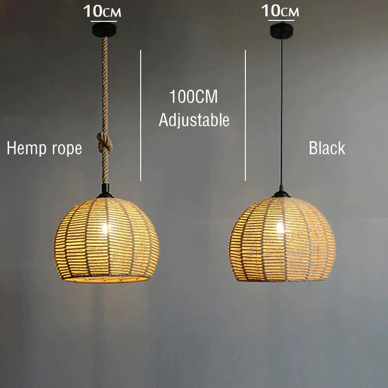 American Round Hemp Rope Chandelier