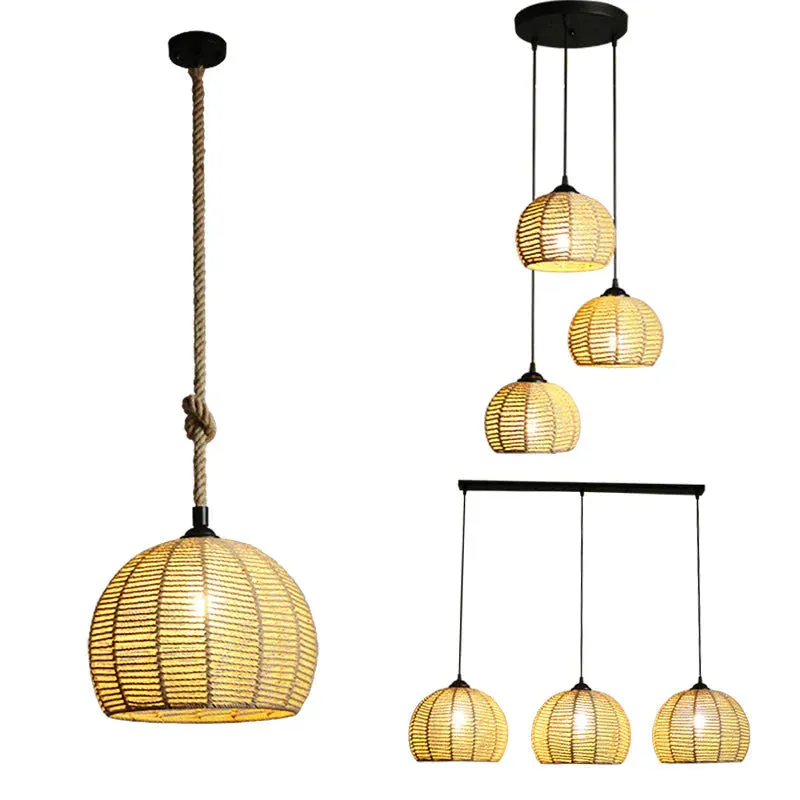 American Round Hemp Rope Chandelier