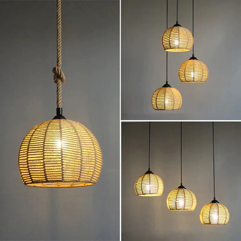 American Round Hemp Rope Chandelier