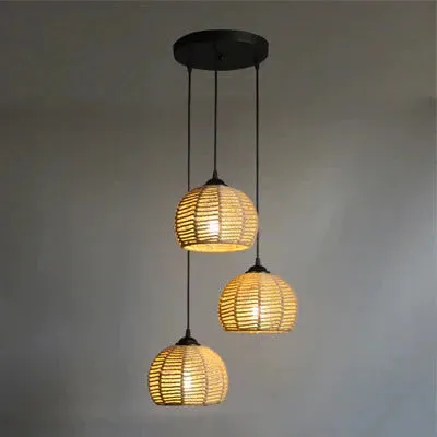 American Round Hemp Rope Chandelier