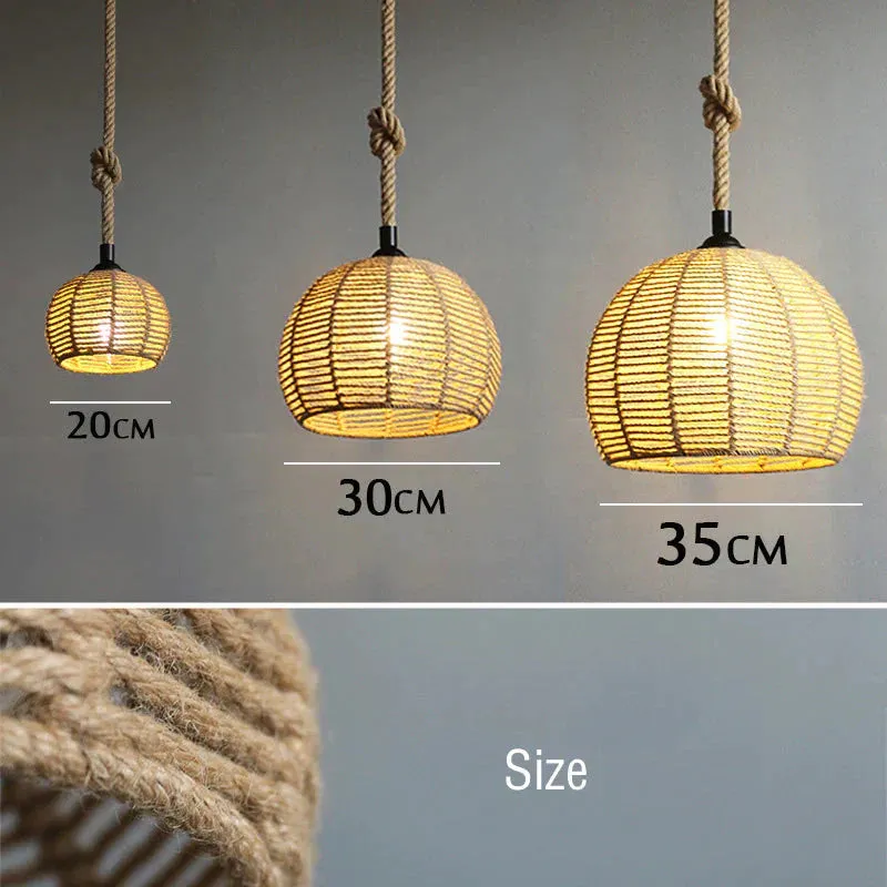 American Round Hemp Rope Chandelier