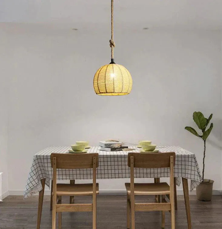 American Round Hemp Rope Chandelier