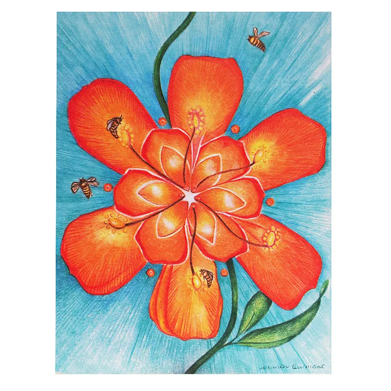 Bee 2nd Chakra Card 4.2"w x 5.25"l