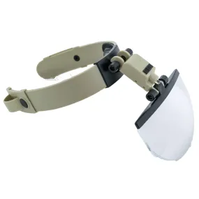 Binocular headband magnifier, 4 lenses including 'visor' lens