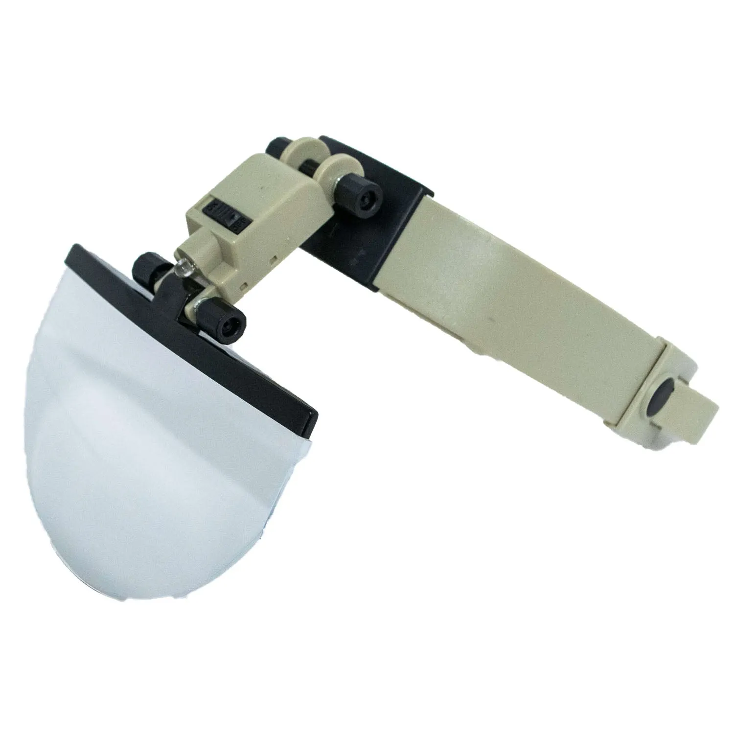 Binocular headband magnifier, 4 lenses including 'visor' lens