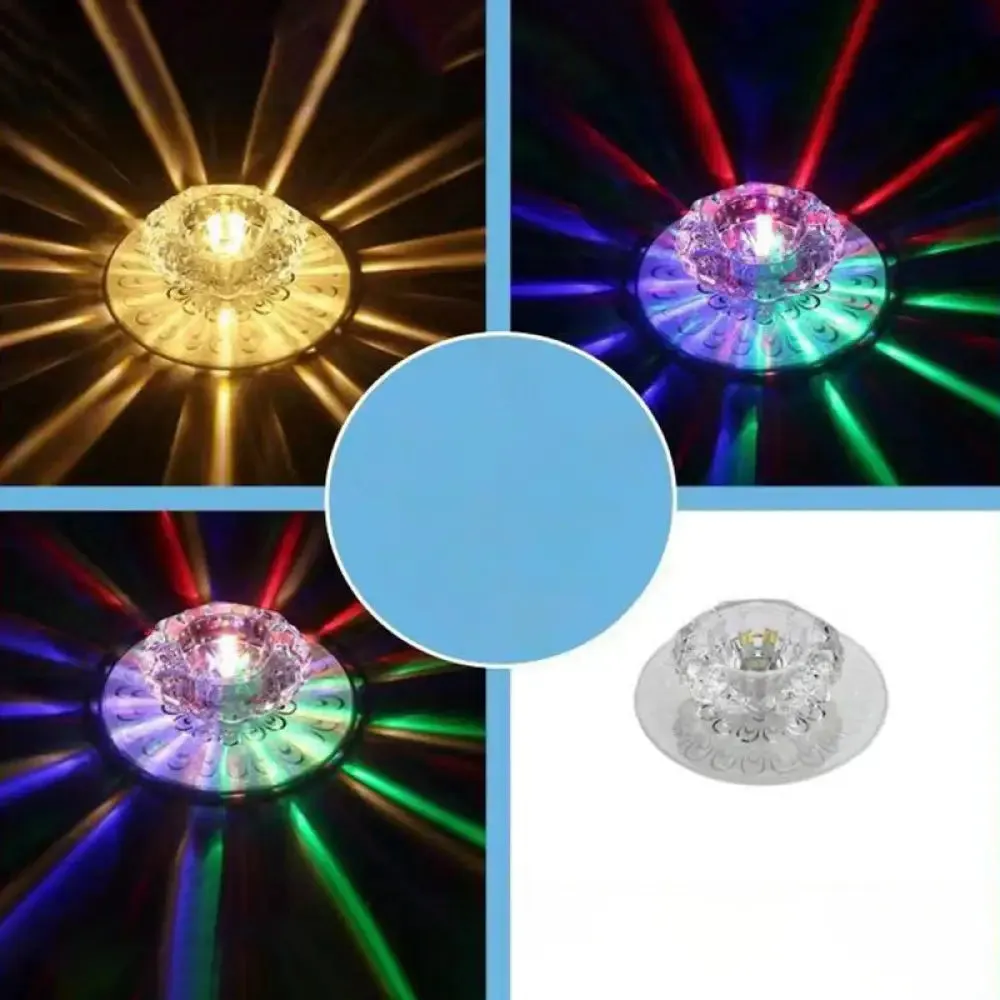 Blossom Shade Crystal Flush Ceiling Light - Contemporary LED Fixture for Hallways, Flush Mount and Clear Design