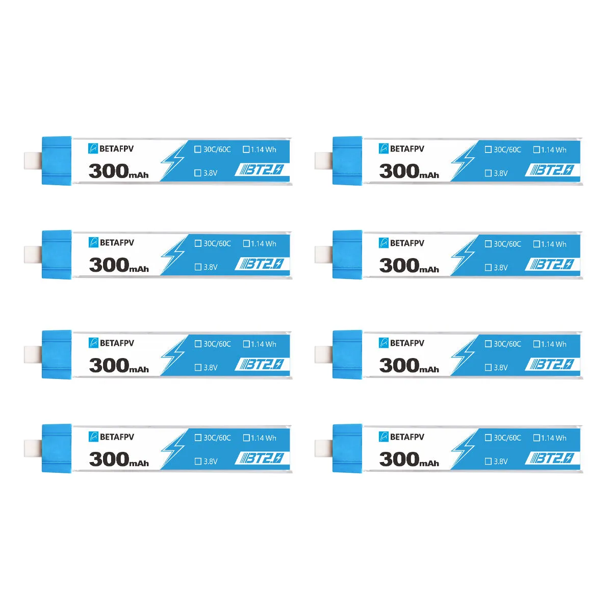 BT2.0 300mAh 1S 30C Battery (8PCS)