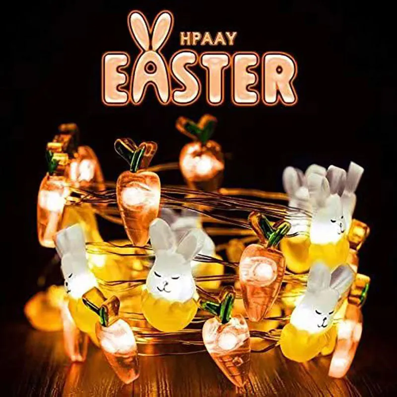 Carrot & Rabbit Easter String Lights | Festive LED Decoration