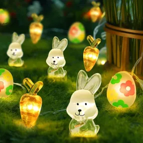 Carrot & Rabbit Easter String Lights | Festive LED Decoration