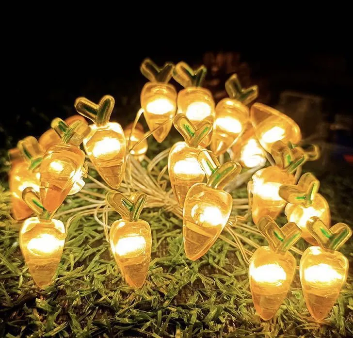 Carrot & Rabbit Easter String Lights | Festive LED Decoration