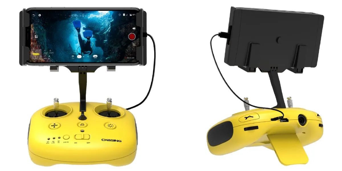 Chasing Gladius Mini S with Robotic Arm Underwater Drone
