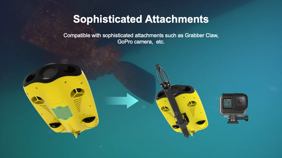 Chasing Gladius Mini S with Robotic Arm Underwater Drone