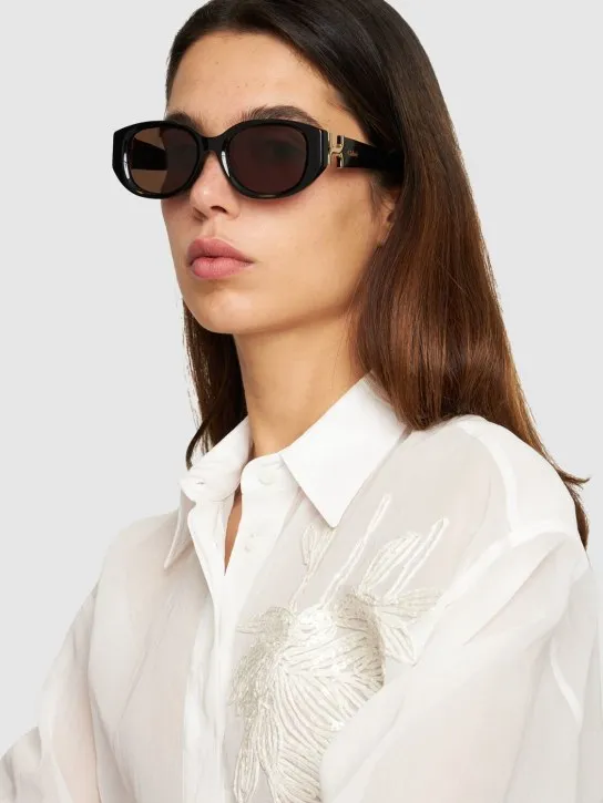 Chloé   Marcie oval bio-acetate sunglasses 