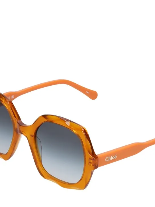 Chloé   Scalloped squared bio-acetate sunglasses 