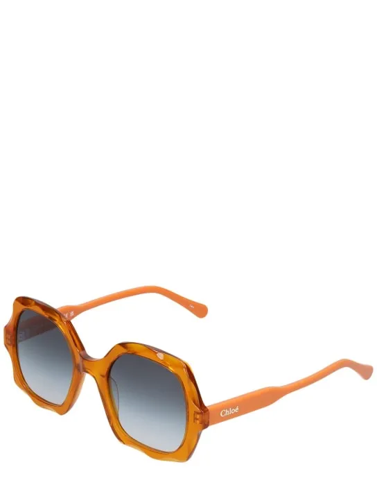 Chloé   Scalloped squared bio-acetate sunglasses 