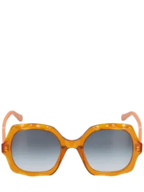 Chloé   Scalloped squared bio-acetate sunglasses 