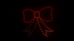 Christmas bow animation - 100 drones