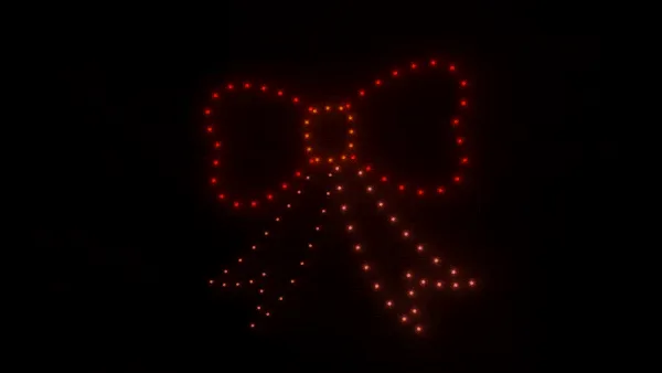 Christmas bow animation - 100 drones