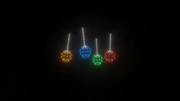 Christmas bubbles animation - 200 drones