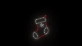 Christmas stocking animation - 100 drones