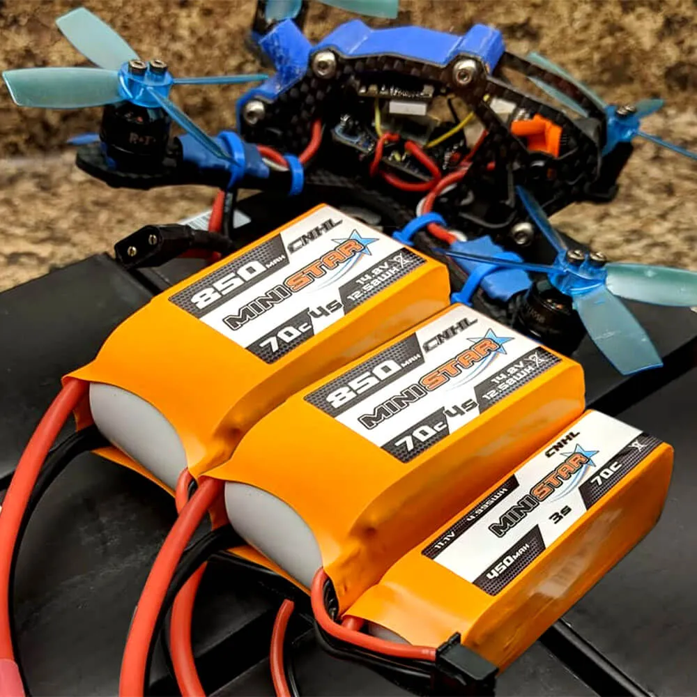 [Combo] 2 Packs CNHL MiniStar 850mAh 14.8V 4S 70C Lipo Battery with XT60 Plug