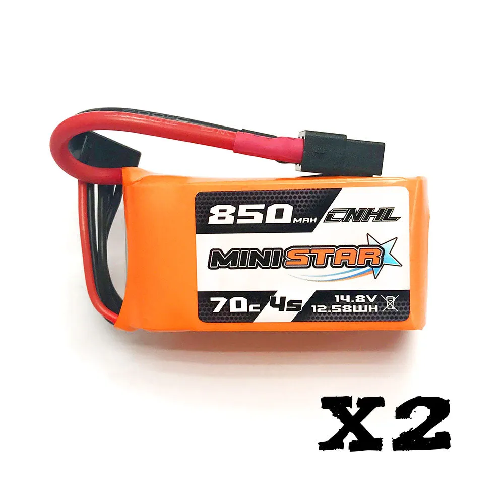 [Combo] 2 Packs CNHL MiniStar 850mAh 14.8V 4S 70C Lipo Battery with XT60 Plug