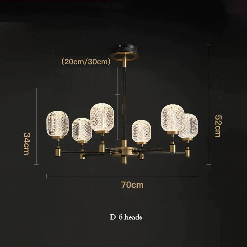 Copper Light Luxury Living Room Chandeliers Home Dining Room Lamps