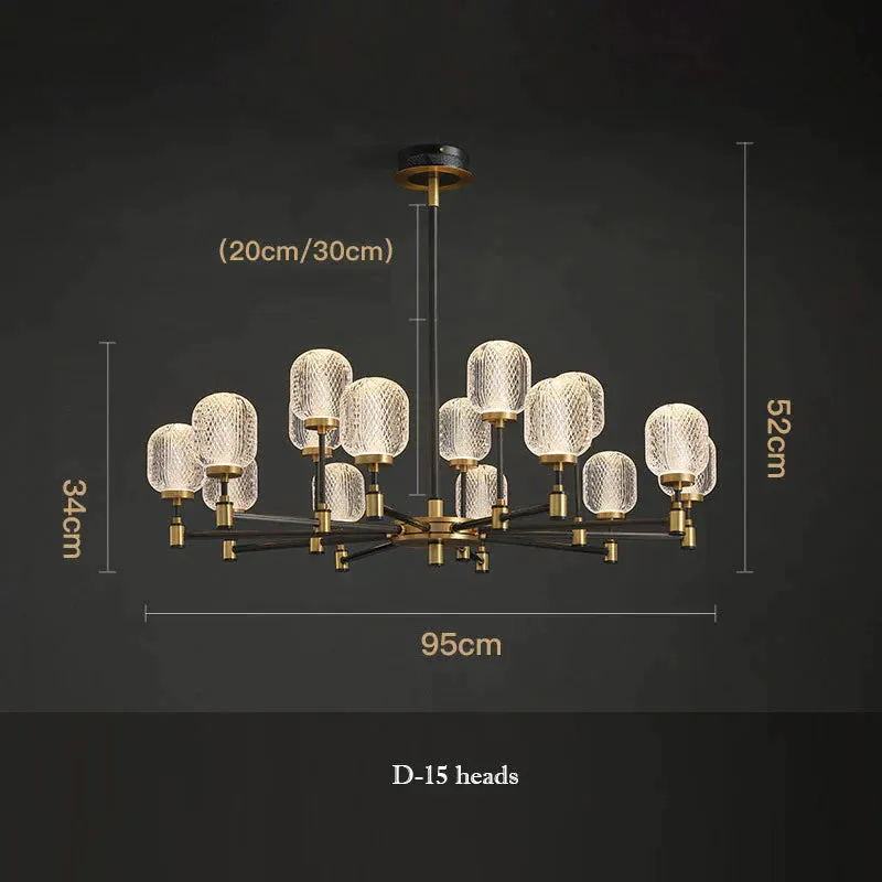 Copper Light Luxury Living Room Chandeliers Home Dining Room Lamps