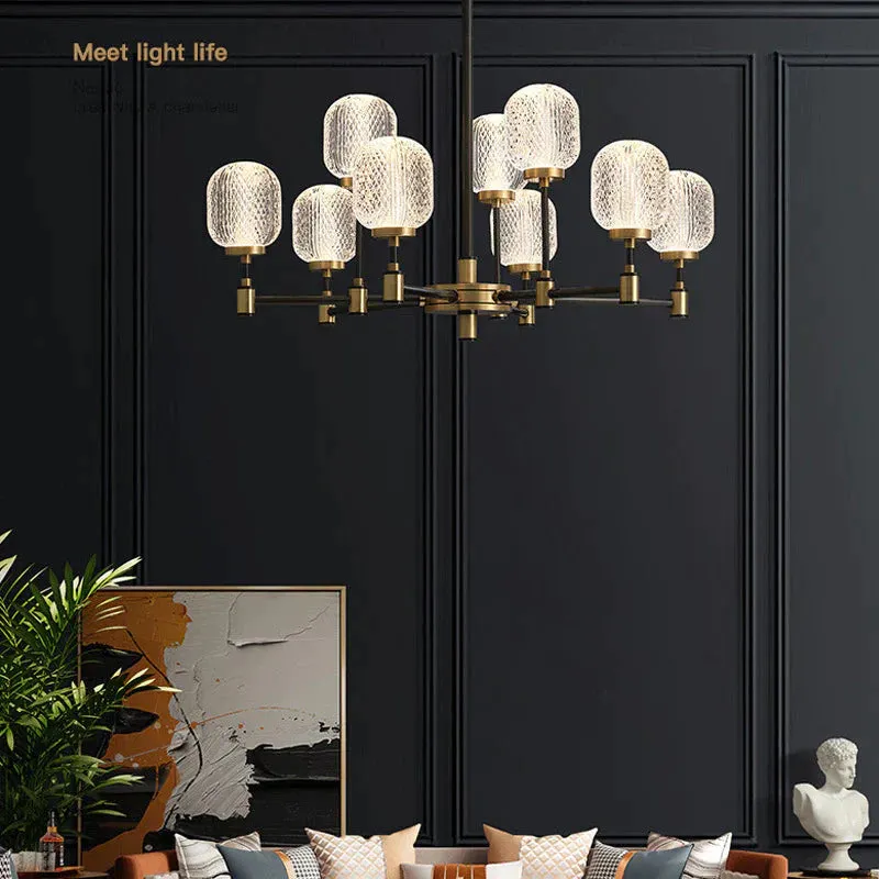Copper Light Luxury Living Room Chandeliers Home Dining Room Lamps