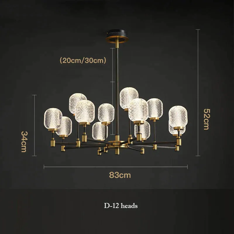 Copper Light Luxury Living Room Chandeliers Home Dining Room Lamps