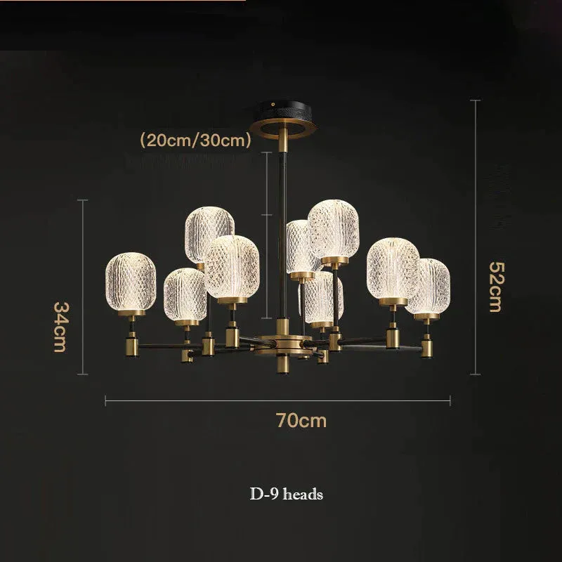 Copper Light Luxury Living Room Chandeliers Home Dining Room Lamps