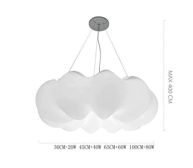 Creative Cloud Chandelier Nordic Simple Modern White Cloud Lamp