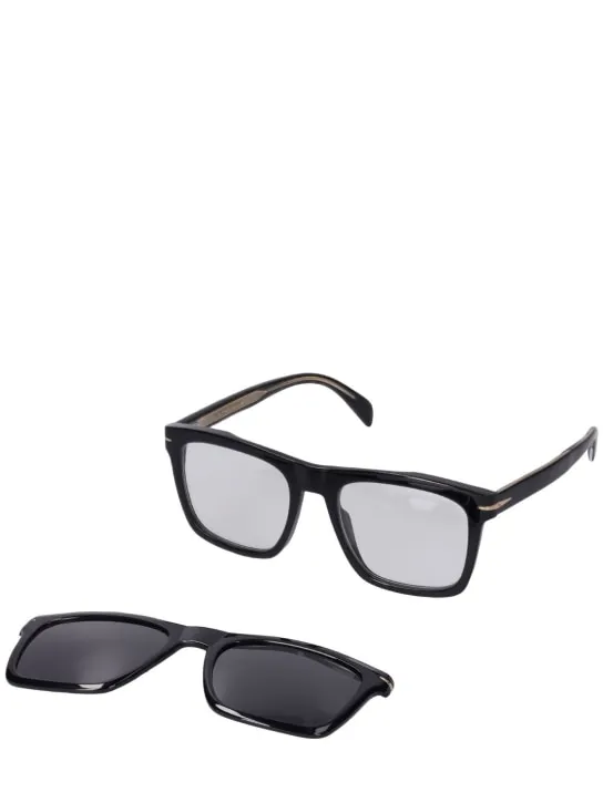 DB Eyewear by David Beckham   DB squared acetate clip-on sunglasses 