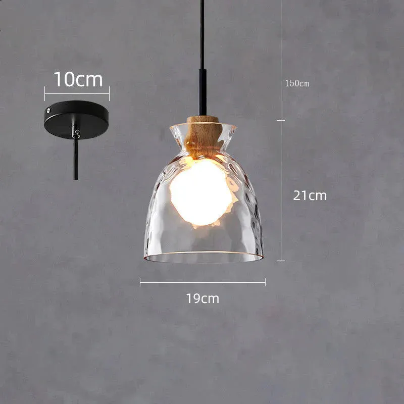 Designer's Lamp Log Glass Small Chandelier Minimalist Dining Room Lamp Bar Staircase Porch Bedside Lamp