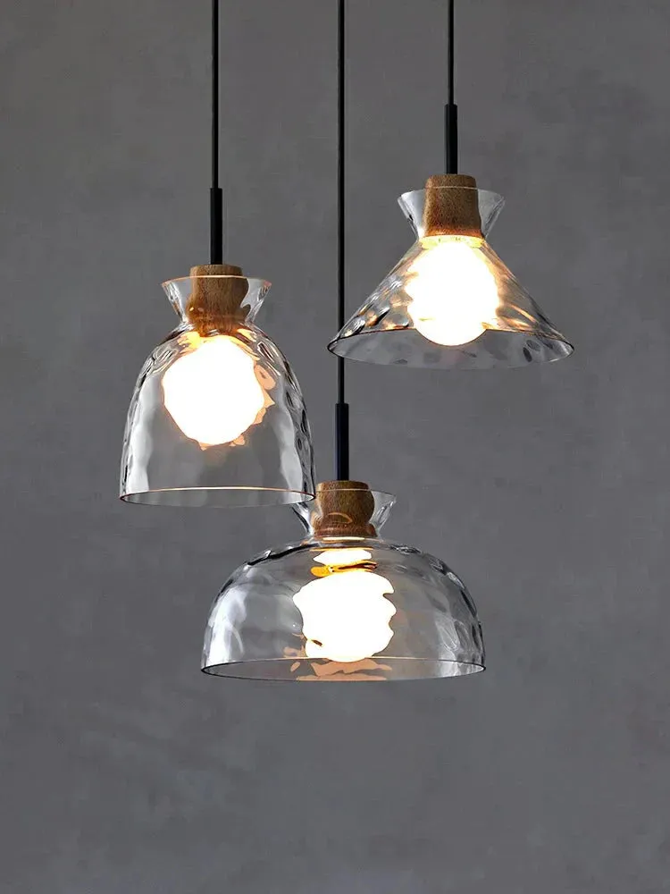 Designer's Lamp Log Glass Small Chandelier Minimalist Dining Room Lamp Bar Staircase Porch Bedside Lamp