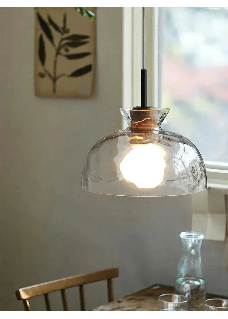 Designer's Lamp Log Glass Small Chandelier Minimalist Dining Room Lamp Bar Staircase Porch Bedside Lamp